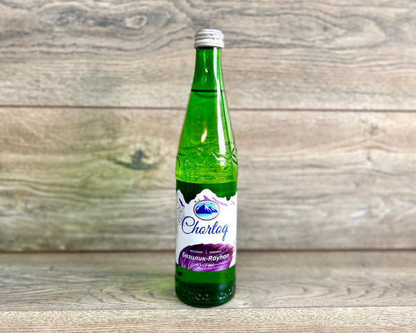 Gazets dabīgais minerālūdens CHORTOQ  ar Bazilika garšu [ 0,500 L ]
