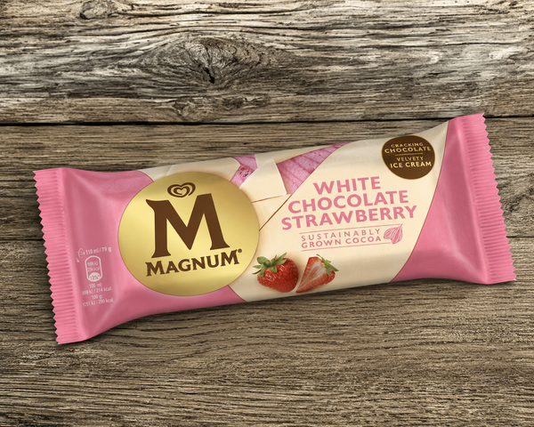 Saldējums Strawberry White MAGNUM  [ 110 ML ]