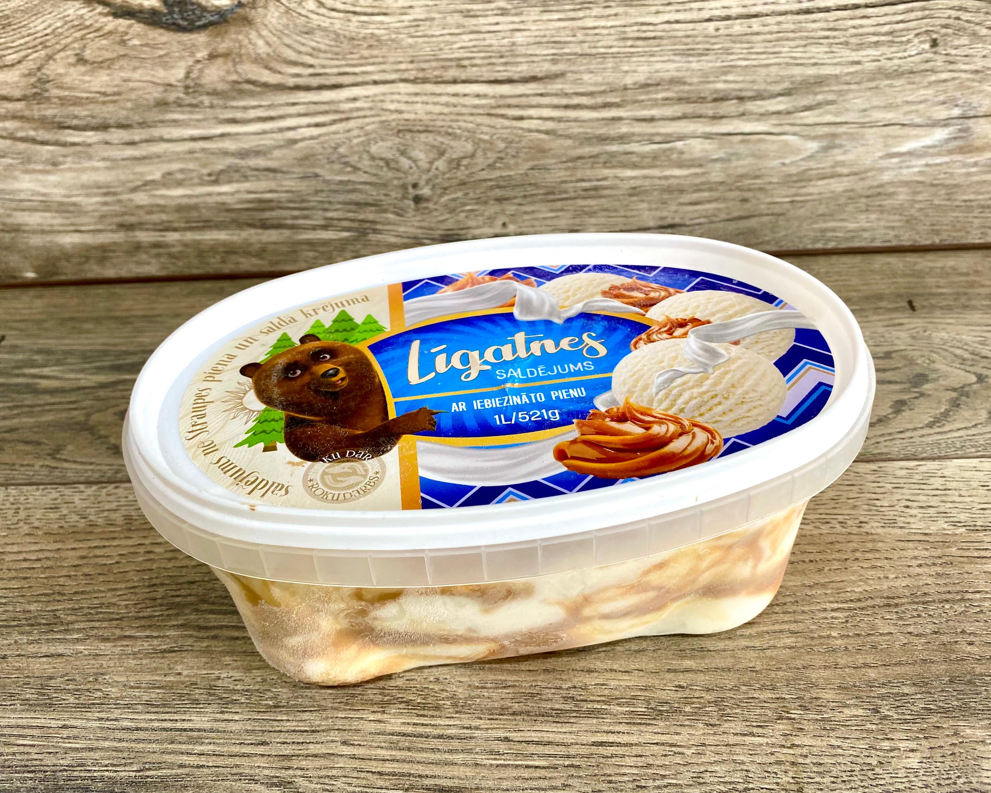 Plombīra saldējums ar iebiezināto pienu Līgatnes  [ 1000 ML ]